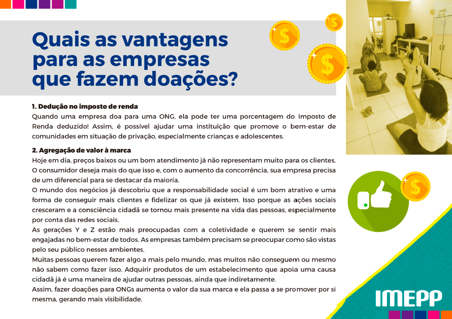 Quais as vantagens para as empresas que fazem doação