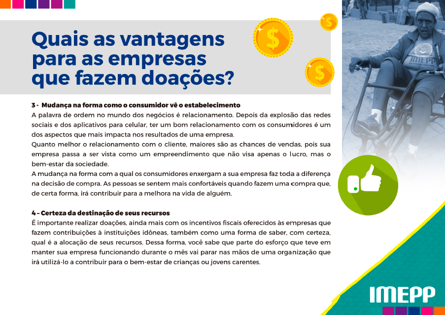 Quais as vantagens para as empresas que fazem doação